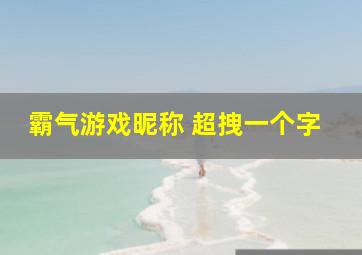 霸气游戏昵称 超拽一个字